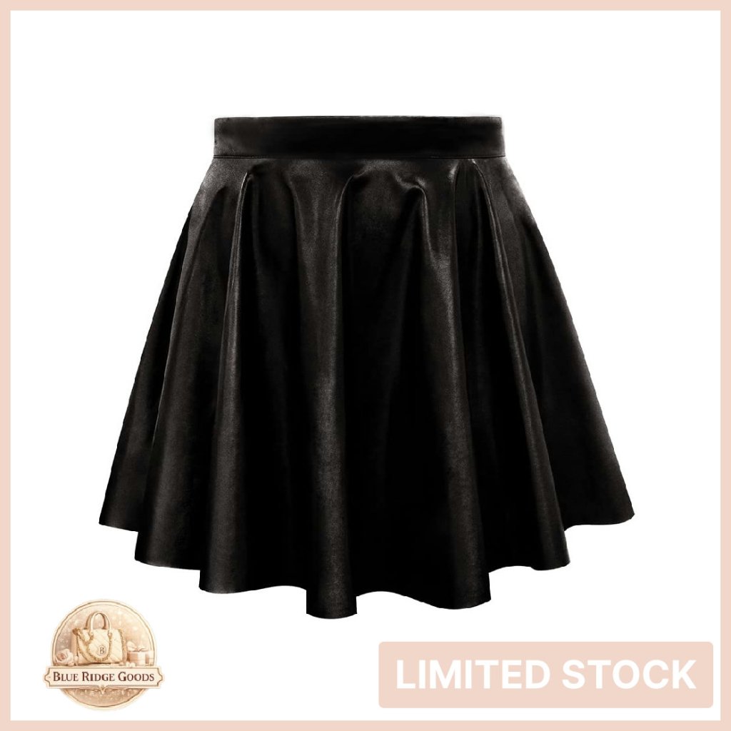Plus Size A-Line Pleated Mini Skirt Stretchy Elastic Waist Flared Casual Chic